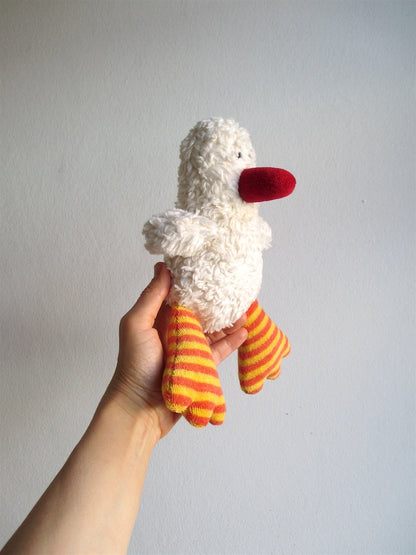 Duck, duckling, organic, eco friendly, baby gift, shower gift, organic kids, soft, cuddly, white, red, orange, ready to ship