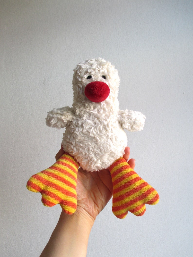 Duck, duckling, organic, eco friendly, baby gift, shower gift, organic kids, soft, cuddly, white, red, orange, ready to ship