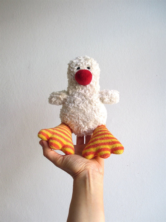 Duck, duckling, organic, eco friendly, baby gift, shower gift, organic kids, soft, cuddly, white, red, orange, ready to ship