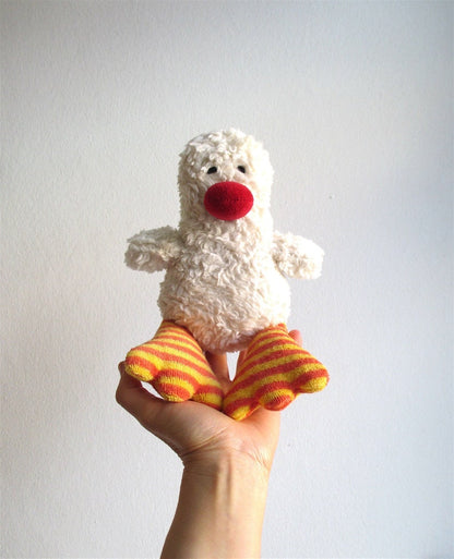 Duck, duckling, organic, eco friendly, baby gift, shower gift, organic kids, soft, cuddly, white, red, orange, ready to ship