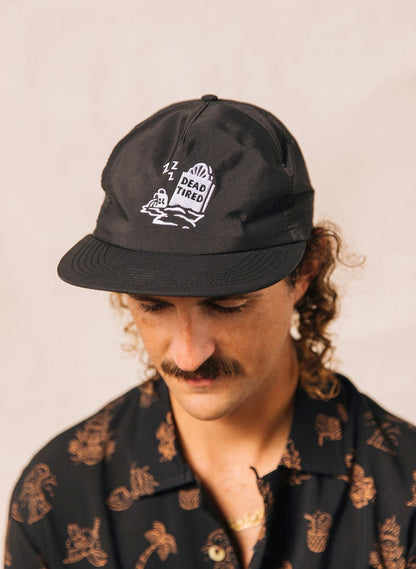 Dead Tired Coffee Nylon Hat, Strapback Hat, Mens Hat, Womens Hats, Snapback, Vintage Baseball Cap, Felt Patch, Coffee Gift, Barista