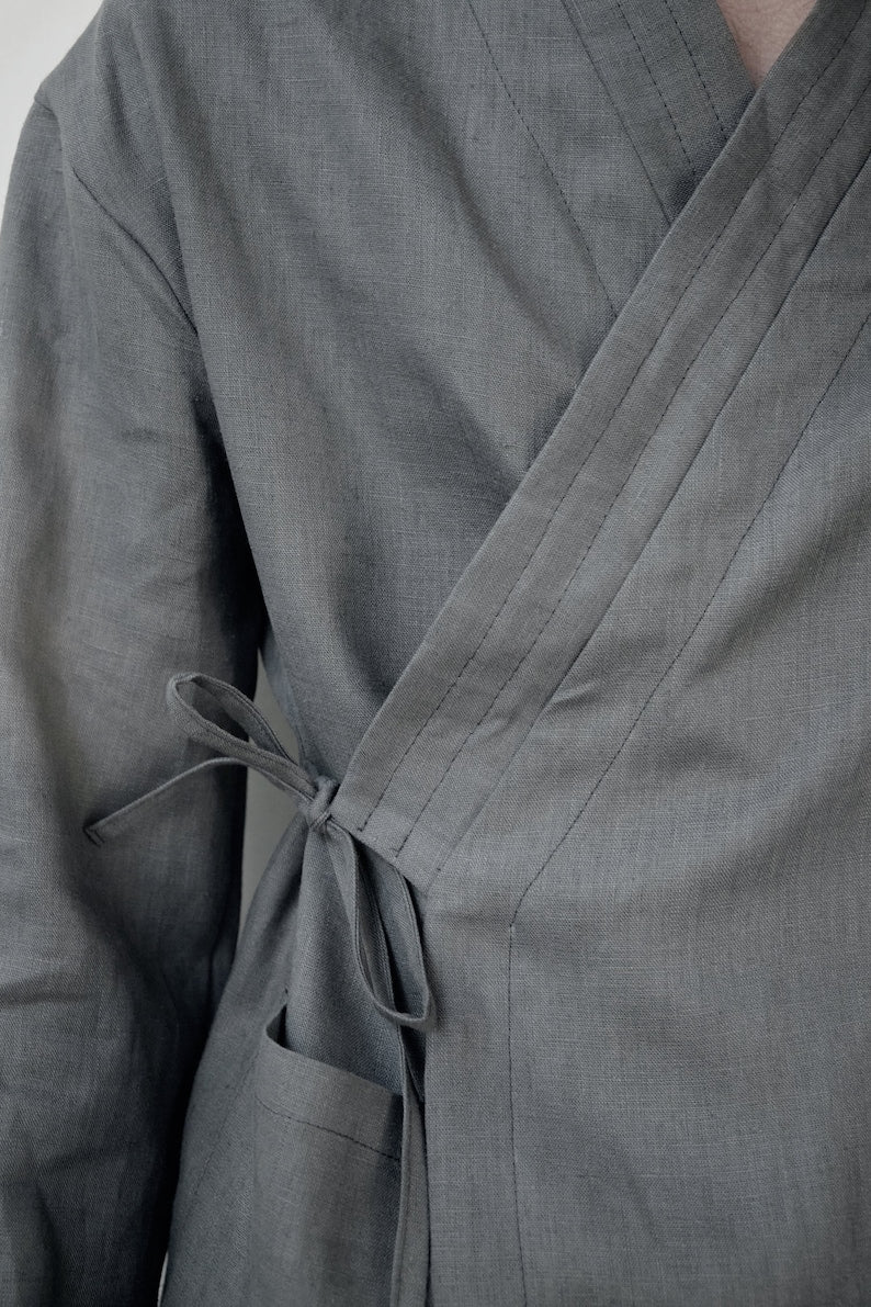 Relaxed Fit Linen Kimono Set for Men - Japanese Style Comfortable Clothes - Great Gift for Father, Brother, Son, Husband, Boyfriend