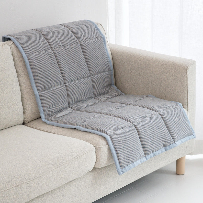 Reversible Linen Sofa Pad Topper, Quilted Couch Slipcover for Pets, Sectional Friendly Seat Cover, Washable Sofa Mat 50XCP