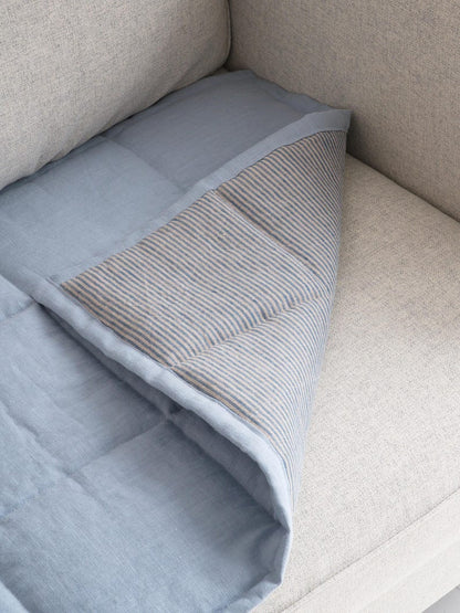 Reversible Linen Sofa Pad Topper, Quilted Couch Slipcover for Pets, Sectional Friendly Seat Cover, Washable Sofa Mat 50XCP