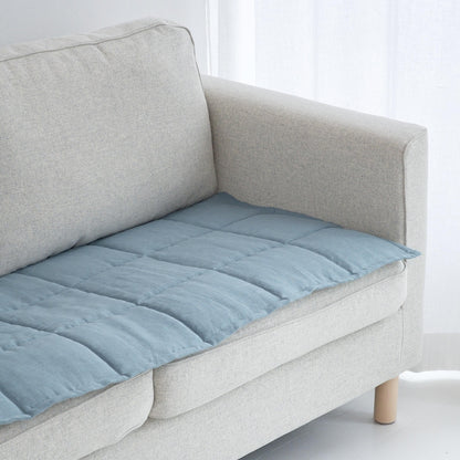 Reversible Linen Sofa Pad Topper, Quilted Couch Slipcover for Pets, Sectional Friendly Seat Cover, Washable Sofa Mat 50XCP