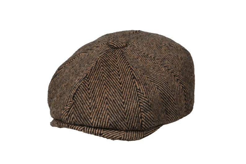 Black Herringbone Wool 8 Panels Cap, Peaky Blinders Hat, Baker Boy Hat, Irish flat cap, Christmas Gift, Hatsquare Newsboy Cap, Men Scarf Set