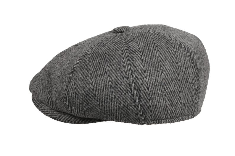 Black Herringbone Wool 8 Panels Cap, Peaky Blinders Hat, Baker Boy Hat, Irish flat cap, Christmas Gift, Hatsquare Newsboy Cap, Men Scarf Set