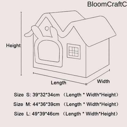 Cozy Foldable Pet Cave Bed – Winter Warm Dog & Cat House, Soft Kennel Nest