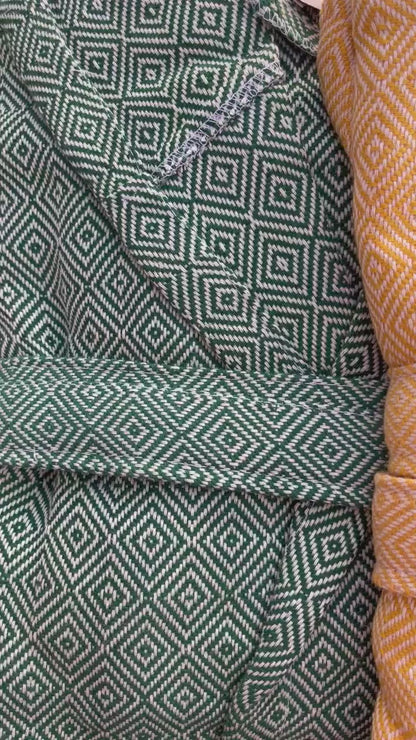 Turkish Cotton Diamond Bathrobe: Lightweight Spa Robe, Christmas Gift