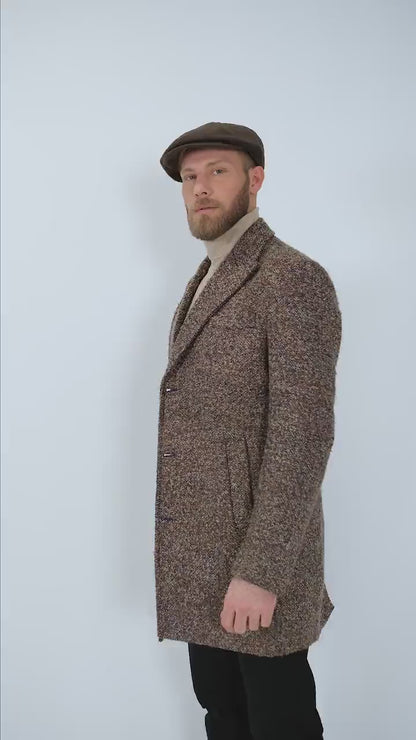 Black Herringbone Wool 8 Panels Cap, Peaky Blinders Hat, Baker Boy Hat, Irish flat cap, Christmas Gift, Hatsquare Newsboy Cap, Men Scarf Set